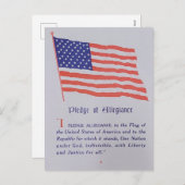 ヴィンテージアメリカ国旗の忠誠の誓い シーズンポストカード (正面/裏面)