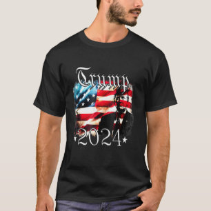 ヴィンテージアメリカ国旗の愛国心7月4日ドナルドTr Tシャツ