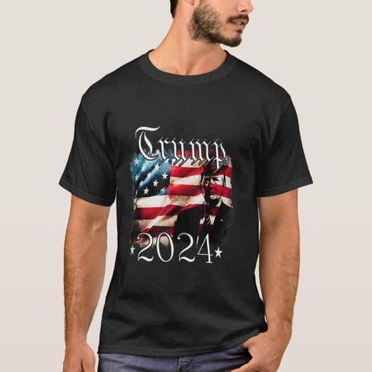 ヴィンテージアメリカ国旗の愛国心7月4日Tシャツ Tシャツ (正面)