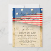 ヴィンテージアメリカ国旗の愛国的なアメリカの結婚式の招待 招待状 (裏面)