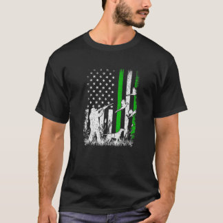 ヴィンテージアメリカ国旗の狩りセントパトリックスデイメン Tシャツ