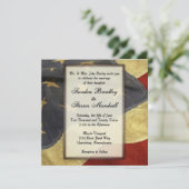 ヴィンテージアメリカ国旗の結婚式招待状 招待状 (スタンド正面)