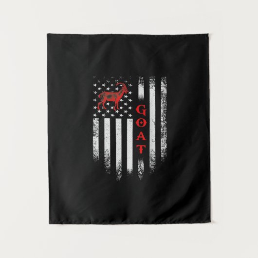 ヴィンテージアメリカ国旗の羊 タペストリー (正面)