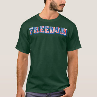 ヴィンテージアメリカ国旗の自由文字 Tシャツ