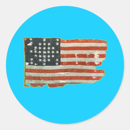 ヴィンテージアメリカ国旗の製品 ラウンドシール (正面)