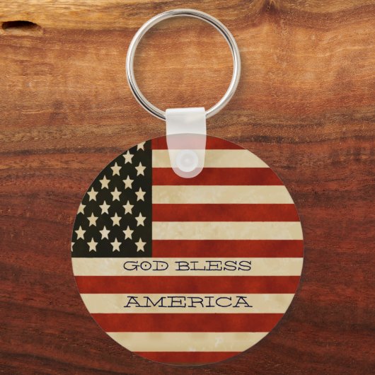 ヴィンテージアメリカ国旗の贈り物 キーホルダー (正面)