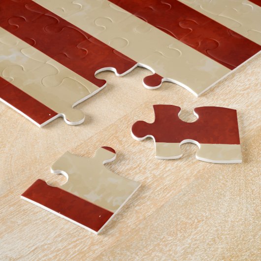 ヴィンテージアメリカ国旗の贈り物 ジグソーパズル (側面)