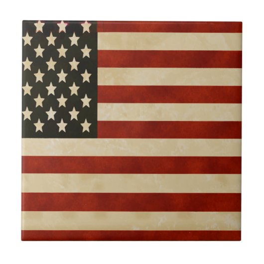 ヴィンテージアメリカ国旗の贈り物 タイル (正面)