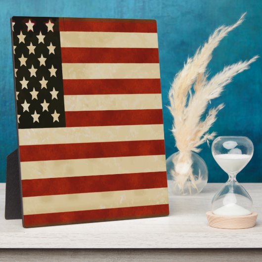 ヴィンテージアメリカ国旗の贈り物 フォトプラーク (側面)