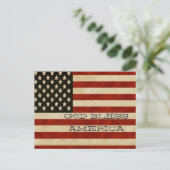 ヴィンテージアメリカ国旗の贈り物 ポストカード (スタンド正面)