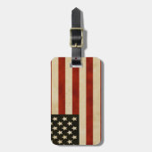 ヴィンテージアメリカ国旗の贈り物 ラゲッジタグ (正面縦)