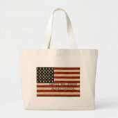 ヴィンテージアメリカ国旗の贈り物 ラージトートバッグ (正面)