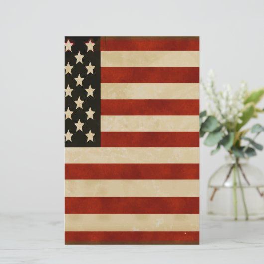 ヴィンテージアメリカ国旗の贈り物 便箋 (スタンド正面)