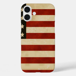 ヴィンテージアメリカ国旗の贈り物 iPhone 16 PLUSケース
