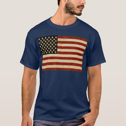 ヴィンテージアメリカ国旗の贈り物 Tシャツ (正面)