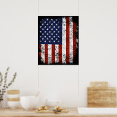 ヴィンテージアメリカ国旗の贈り物USAムリカ7月4日 ポスター (キッチン)
