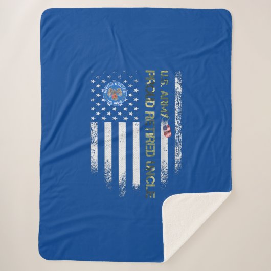 ヴィンテージアメリカ国旗の退役軍人 誇りを持った シェルパブランケット (正面)