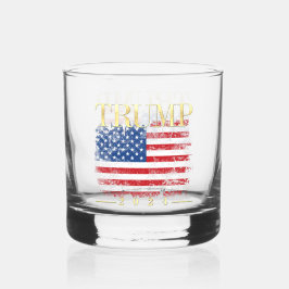 ヴィンテージアメリカ国旗の金ゴールドトランプ2024 ウイスキーグラス
