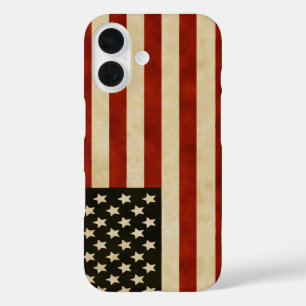 ヴィンテージアメリカ国旗のiPhone iPhone 16ケース