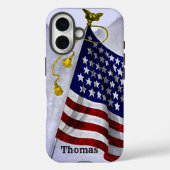 ヴィンテージアメリカ国旗エッチング編集可能 Case-Mate iPhoneケース (裏面)