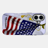 ヴィンテージアメリカ国旗エッチング編集可能 Case-Mate iPhoneケース (裏面 (横))