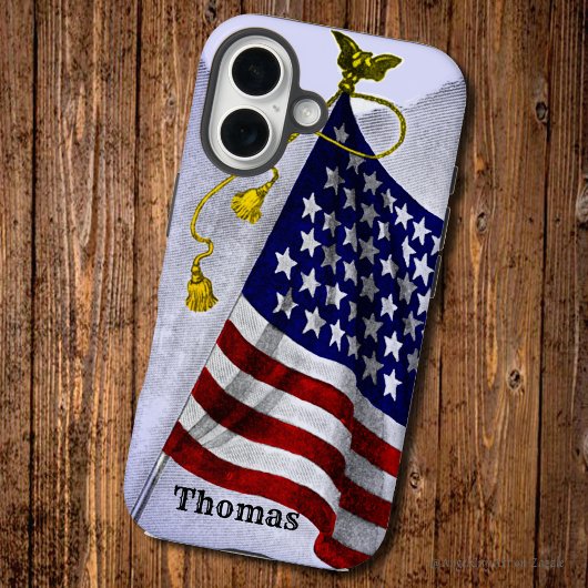 ヴィンテージアメリカ国旗エッチング編集可能 Case-Mate iPhoneケース