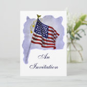 ヴィンテージアメリカ国旗カスタムパーティー招待状 招待状 (スタンド正面)