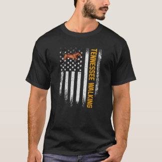 ヴィンテージアメリカ国旗テネシー歩く馬 Tシャツ