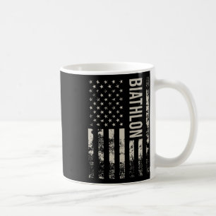ヴィンテージアメリカ国旗バイアスロン コーヒーマグカップ