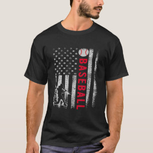 ヴィンテージアメリカ国旗プライド野球チームギフト Tシャツ