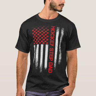ヴィンテージアメリカ国旗ホッケーステップパパ遭難 Tシャツ