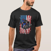 ヴィンテージアメリカ国旗モトクロス愛国米国国旗 Tシャツ (正面)