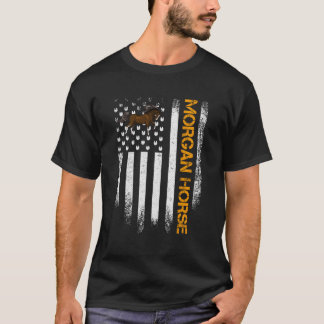ヴィンテージアメリカ国旗モーガンおもしろいウマ・ライダー Tシャツ