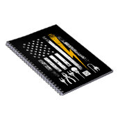 ヴィンテージアメリカ国旗ライン工電気技工ツール ノートブック (右側)