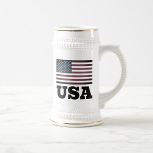 ヴィンテージアメリカ国旗レトロなビールスタインマグ ビールジョッキ