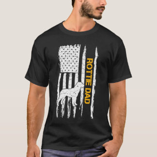 ヴィンテージアメリカ国旗ロットワイラーパパロッティSi Tシャツ