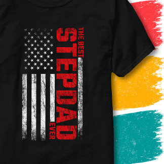 ヴィンテージアメリカ国旗義父最高の義父 Tシャツ