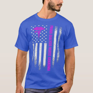 ヴィンテージアメリカ国旗自豪な透析看護師 Tシャツ
