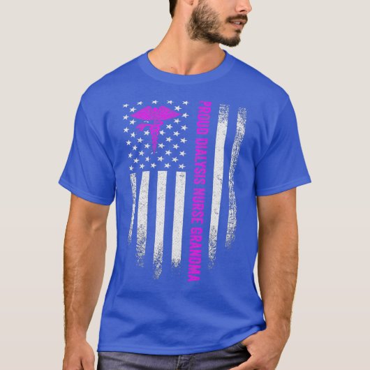 ヴィンテージアメリカ国旗自豪な透析看護師 Tシャツ (正面)