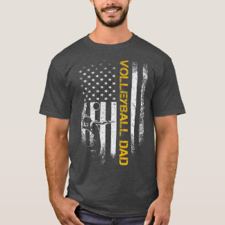 ヴィンテージアメリカ国旗誇りを持ったのバレーボールパパ Tシャツ