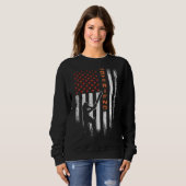 ヴィンテージアメリカ国旗誇りを持ったクリケットの彼氏 スウェットシャツ (正面フル)