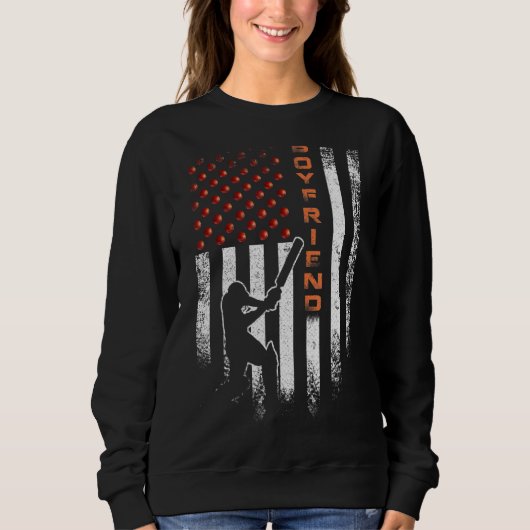 ヴィンテージアメリカ国旗誇りを持ったクリケットの彼氏 スウェットシャツ (正面)