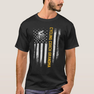 ヴィンテージアメリカ国旗誇りを持ったサイクリングコーチグラン Tシャツ