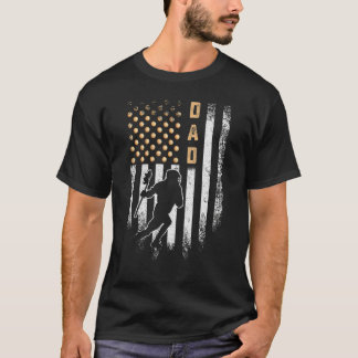 ヴィンテージアメリカ国旗誇りを持ったラクロスパパシロ Tシャツ