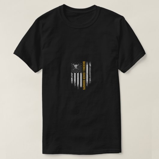 ヴィンテージアメリカ国旗誇りを持った野球コーチグラ Tシャツ (デザイン正面)
