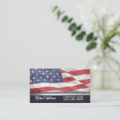 ヴィンテージアメリカ国旗退役軍人愛国心 名刺 (スタンド正面)