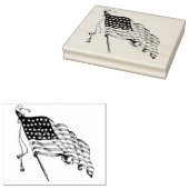 ヴィンテージアメリカ国旗飛んでいるのラバーアートスタンプ ラバースタンプ (押印)