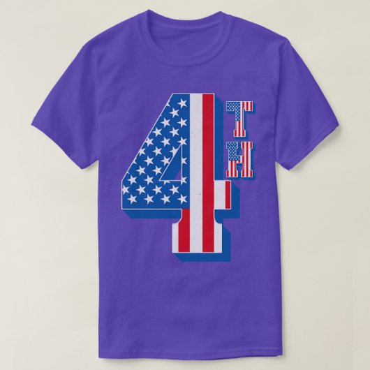 ヴィンテージアメリカ国旗4文字 Tシャツ (デザイン正面)