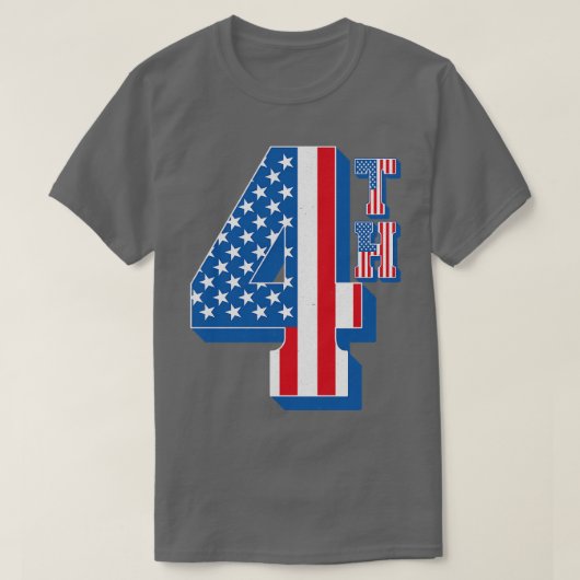 ヴィンテージアメリカ国旗4文字 Tシャツ (デザイン正面)