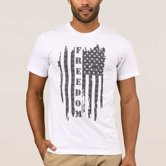 ヴィンテージアメリカ国旗7月4日シャツ、米国レトロ Tシャツ (正面)